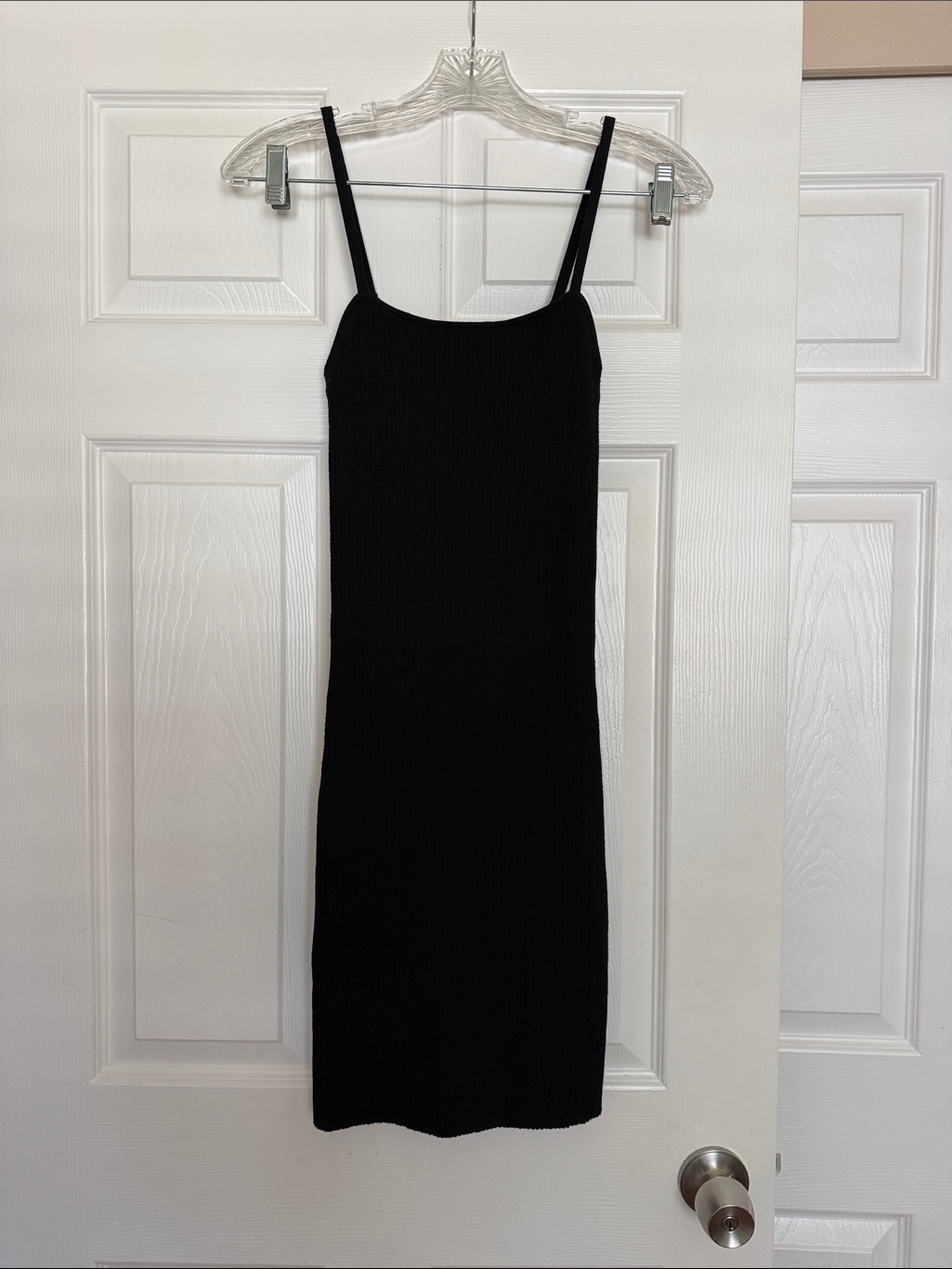 Aritzia Wilfred Black Rib Knit Mini Dress Xs
